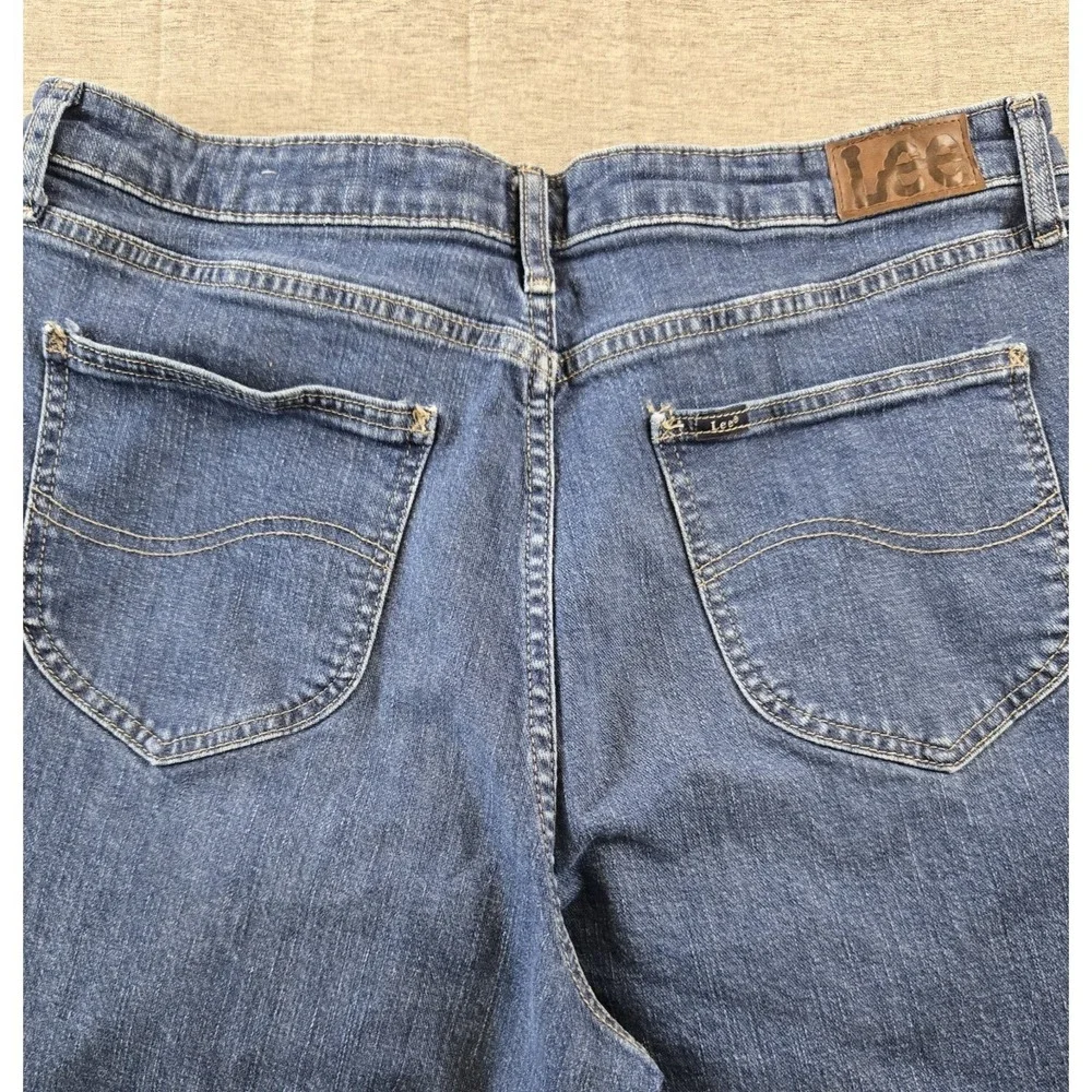 Lee Premium Women's Wide Leg Capri Jeans High Rise Stretch  34" X 24" Size 18 - Picture 4 of 12